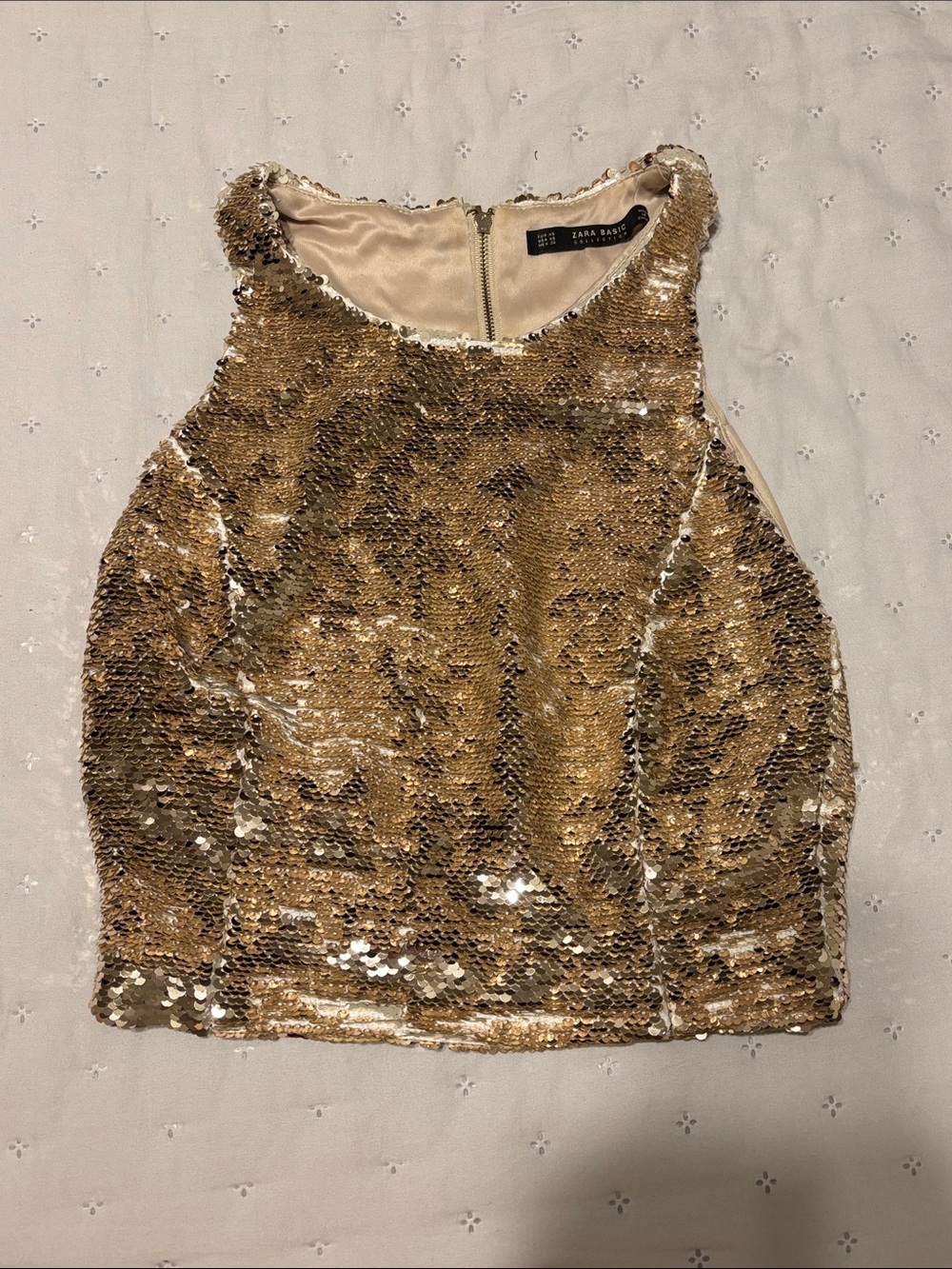 Zara Gold Sequin Crop Top
